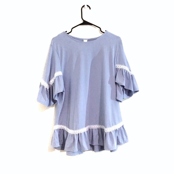ASOS Tops - ASOS Lost Ink Plus Lace Trim Ruffle Smock Top ASOS Tops - ASOS Lost Ink Plus Lace Trim Ruffle Smock Top